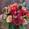 Roses, Gerbera, Pine cones, Pine leaves