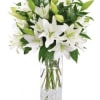 Large oriental lilies stun in this tall and long lasting arrangement. Accented
