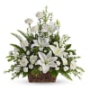 Beautiful white sympathy basket 