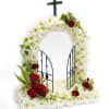 Heaven&#039;s Gate is our custom sympathy design. Approximately 20&quot; high and 18&quot;