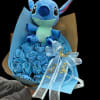 Standard 25 roses and the plushie  with I love you letters