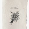 Blush handmade paper with black letterpress ink.