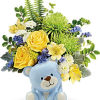 Welcome the new bundle of love with this sunny yellow rose bouquet