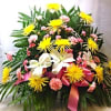 Large one sided fresh mixed traditional funeral basket.
This is a traditional Large