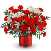 An unforgettable V-Day is yours with this radiant red rose bouquet, presented