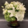 Custom Arrangement of hydrangea, white roses, Casablanca lilies, calla lilies, &amp; lisianthus