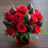 we have red roses and a dozen of chocolate covered strawberries available