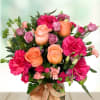 A mixture of bright colorful flowers.