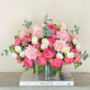 Fragrant pink mixed blooms. Peonies in season during June, Substitute Garden roses.
