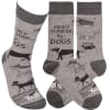 These colorful socks feature woven designs with coordinating &quot;Easily Distracted By Dogs&quot;