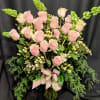 18 roses premium long plus additional tall flowers and 2 types of