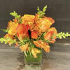 Custom arrangement of orange roses, orange calla lilies, orange tulips &amp; orange