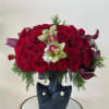 Women&#039;s Body vase arrangement with red Roses