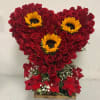 Red Roses In Wooden Heart 