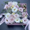 Gift box N.4 Sweet square box with flowers and macaroons
