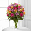 The Sorbet Rose Bouquet  blossoms with brilliant roses in bright hues