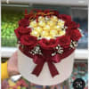 colors red roses , ferrero rocher