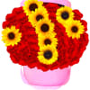 Go big with your love. Send this red rose sunshine arrangement. This