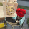 our classic julep vase with preserved roses to last you 3-5 years.