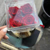 4 preserved Ecuadorian roses in our exclusive acrylic jewelry box, a gift