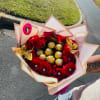 HEART IN CHOCOLAT WITH 24 RED ROSES