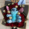 HAND WRPPED BOUQUET FULL OF ROSES (24) AND STITCH GIVING AN ORIGINAL