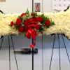 Funeral wrench of flowers.
