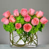 Send a vase full of Roses! Gorgeous pink roses and premium green