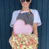 Pink roses in a pink heart-shaped box

▪️ Delivery to their door
Each bouquet