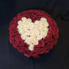 75 Red Roses and 25 White Roses Made a Heart. 