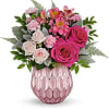 This adorable pink rose bouquet is pretty as can be in this