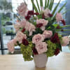 blush,green burgundy