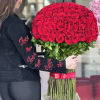 This is a free standing bouquet- No vase needed. 