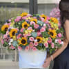 Mix of flowers in our black velvet signature box.   
