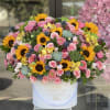 Mix of flowers in our black velvet signature box.   