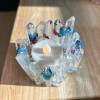 These custom-made crystal resin candle holder are a perfect gift idea. 