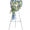 Adorned with trailing ivy, this petite, 18&quot; sweet heart-shaped wreath of sky