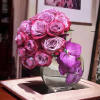 Flower : Purple roses bouquet with pink Vanda orchids 
Vase : H8