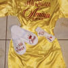 Silk robe and slippers personalize set for brides, bridesmaids, quinceaneras, Sweet 16th