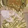 Silk robe and slippers personalize set for brides, bridesmaids, quinceaneras, Sweet 16th