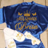 Silk robe and slippers personalize set for brides, bridesmaids, quinceaneras, Sweet 16th