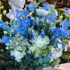This classic blue and white bouquet is as elegant as it is