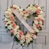 Heartfelt Sympathy is a gorgeous 24&quot;open heart wreath for your funeral or