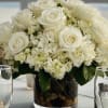 White roses , white hydrangea , can add any color roses .