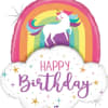 A 35&quot; jumbo mylar with a unicorn and a rainbow that reads