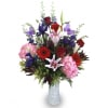 This Valentine&#039;s Day give her this vivacious arrangement of lilies, pink hydrangeas