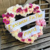 This Open Heart Standing Funeral Spray is made with Daisy in white