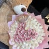  LA COMBINACION PERFECTA DE ROSAS ROSAS EN UN CORAZON,CON ROSAS BLANCAS