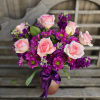 The &quot;Raspberry Cupcake&quot; Bouquet is a sweet dream featuring Pink roses, Purple