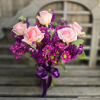 Sweet as can is a lovable bouquet featuring pink roses, purple daisy